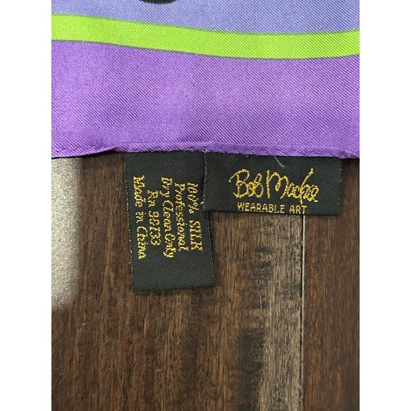 Bob Mackie Wearable Art Silk Butterfly Scarf Purple Multi One Size Square NWB - Picture 4 of 10